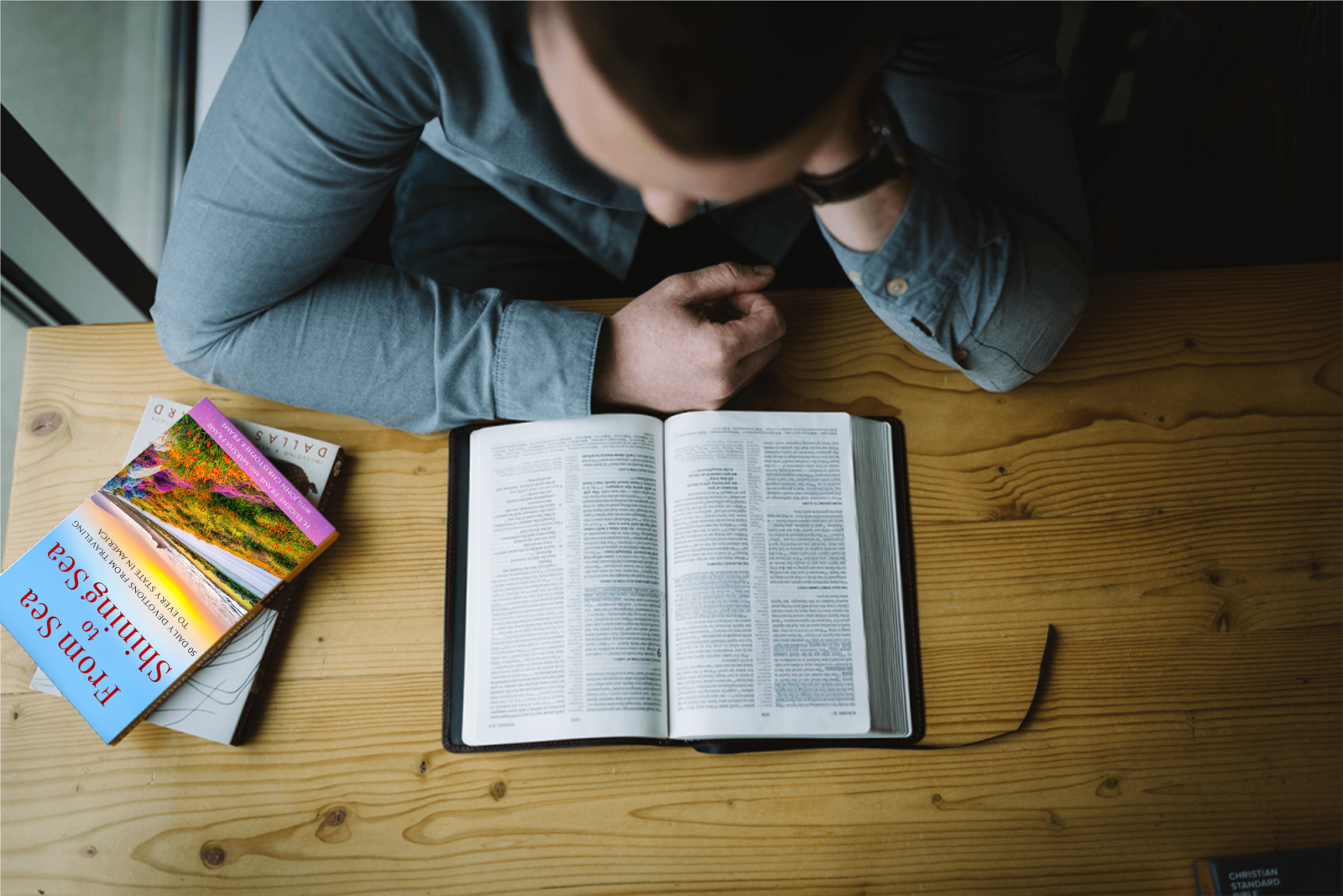 Man studying the Bible